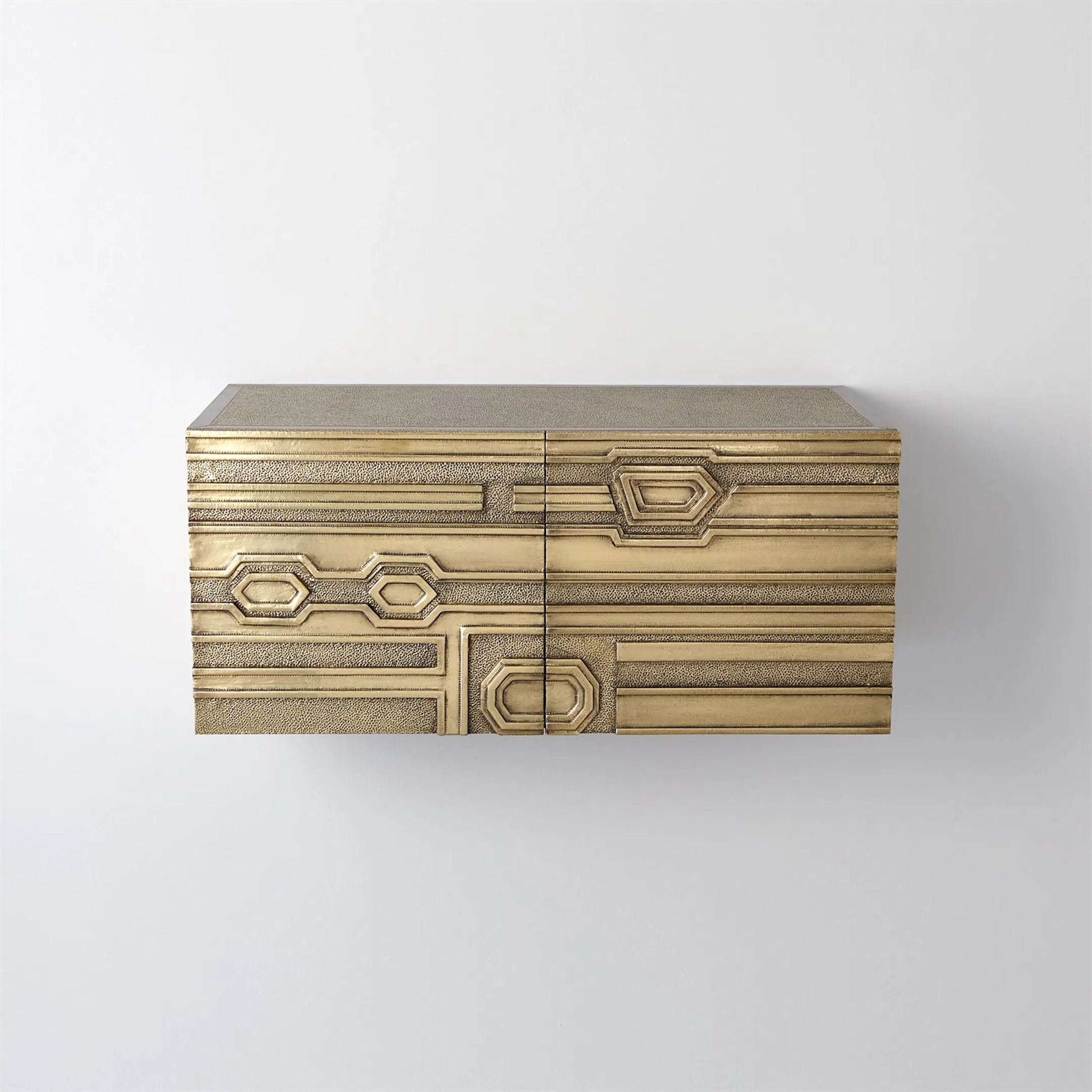 Abstract Block Cabinet-Right by Global Views in brass. Made from unique in a modern style.