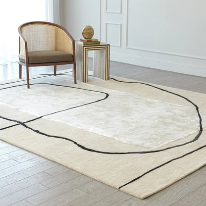 Passage Rug by Global Views in fawn. Made from 50% viscose, 50% wool, 100% cotton backing in a unique style.