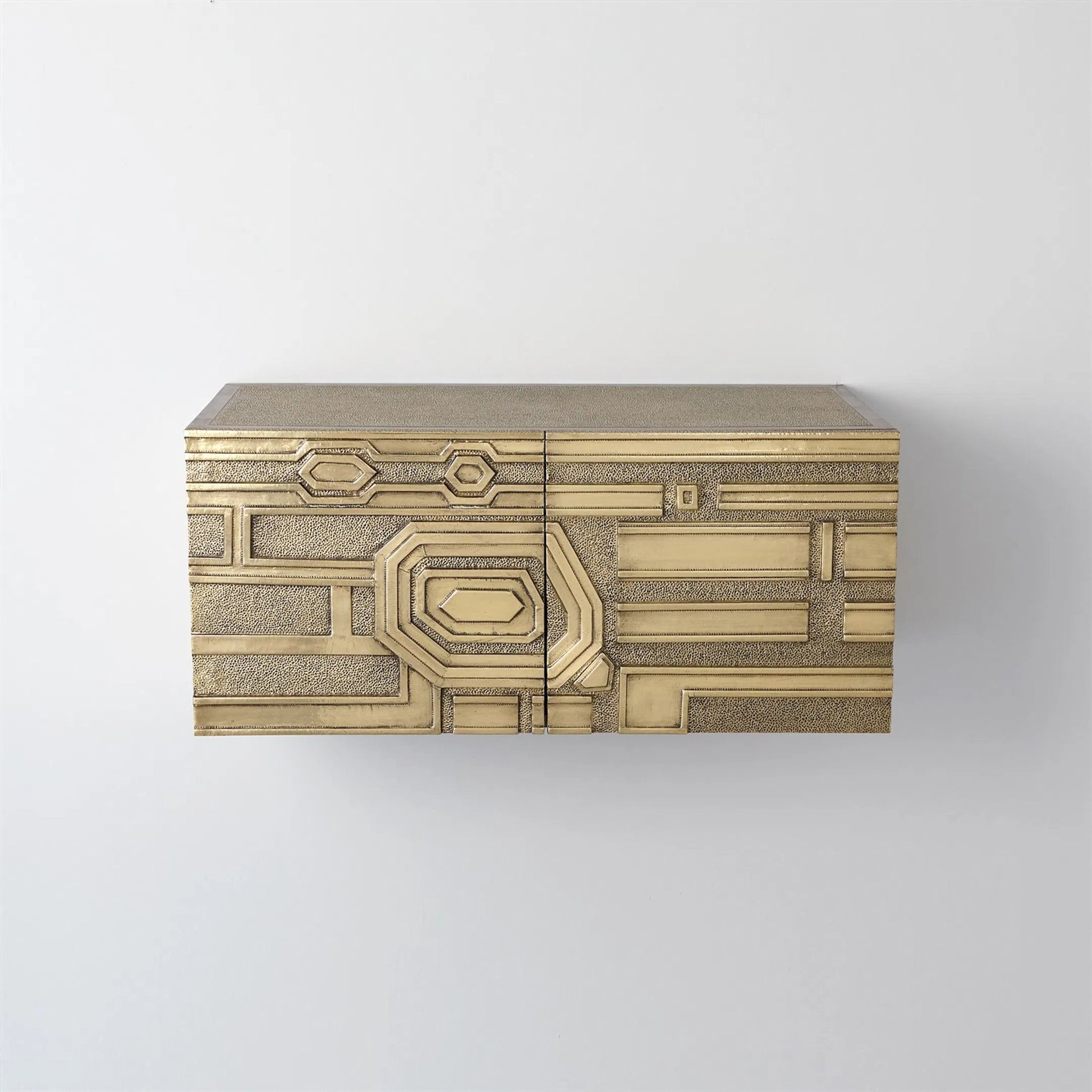 Abstract Block Cabinet-Left by Global Views in brass. Made from unique in a modern style.