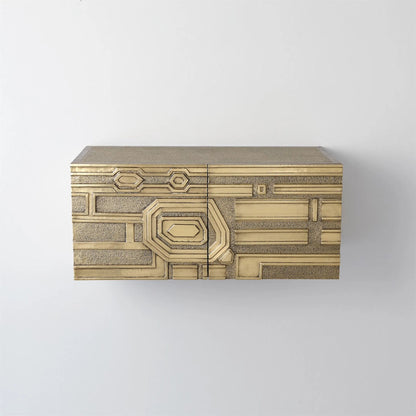 Abstract Block Cabinet-Left by Global Views in brass. Made from unique in a modern style.