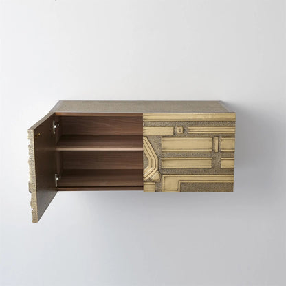Abstract Block Cabinet-Left by Global Views in brass. Made from unique in a modern style.