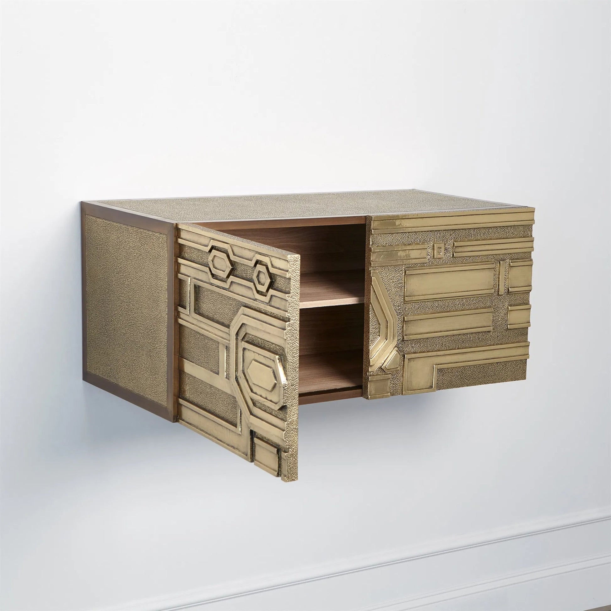 Abstract Block Cabinet-Left by Global Views in brass. Made from unique in a modern style.