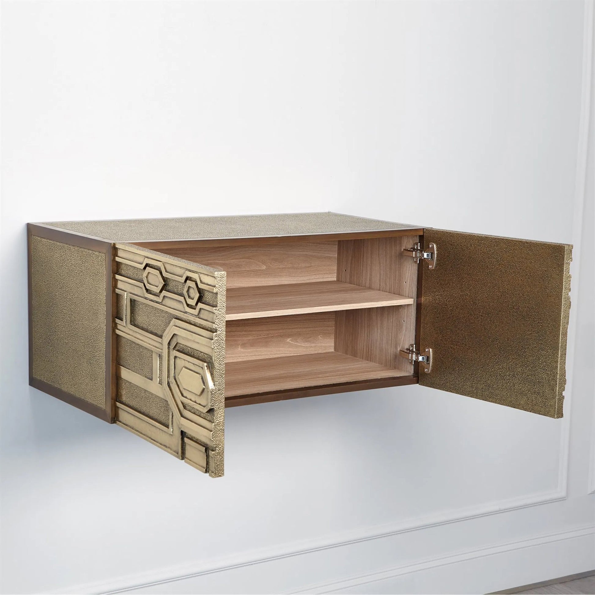 Abstract Block Cabinet-Left by Global Views in brass. Made from unique in a modern style.