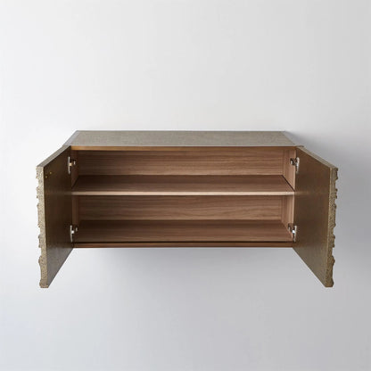 Abstract Block Cabinet-Right by Global Views in brass. Made from unique in a modern style.