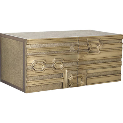 Abstract Block Cabinet-Right by Global Views in brass. Made from unique in a modern style.