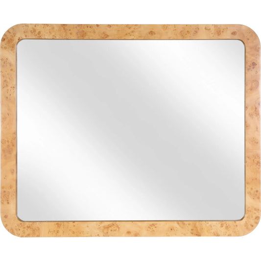 Cora Wall Mirror by Butler Specialty Company in light burl. Made from mixed wood, mdf, mirrored glass, mappa burl veneer in a unique style.