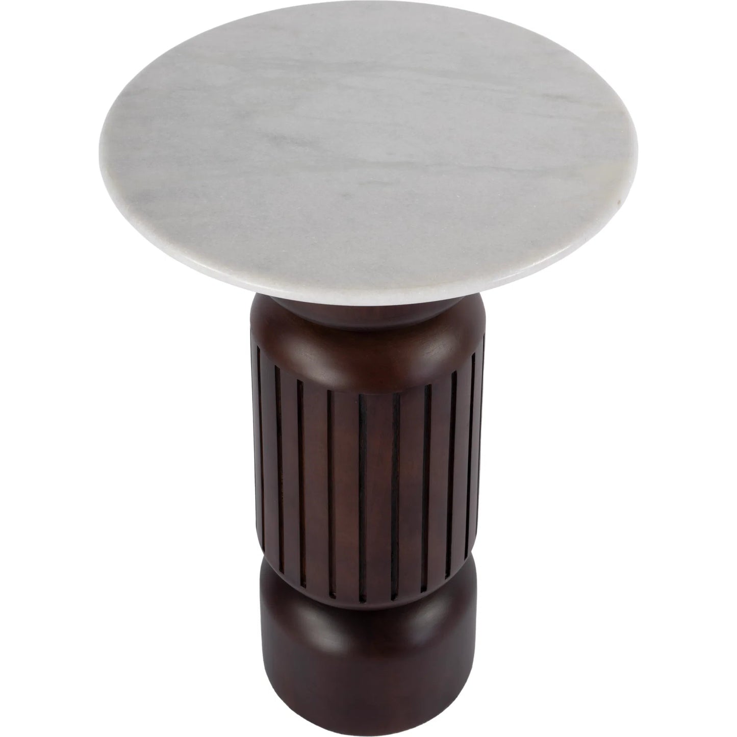 003 SI-2333979 | Additional Silo | Nala Side Table by Butler Specialty Company in brown. Made from mango solids: 43%; marble: 42%, iron:15% in a traditional style.