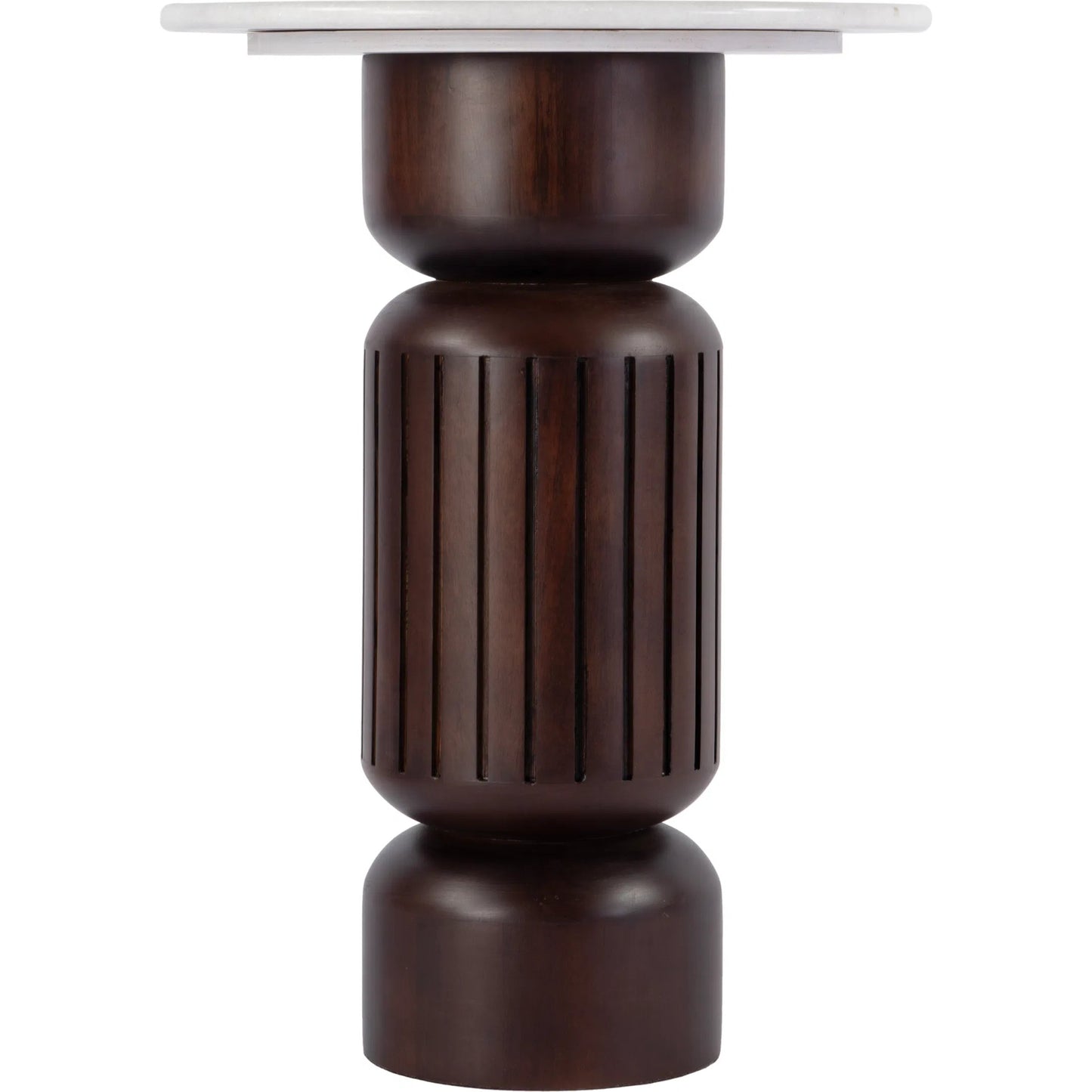 004 SI-2333979 | Additional Silo | Nala Side Table by Butler Specialty Company in brown. Made from mango solids: 43%; marble: 42%, iron:15% in a traditional style.