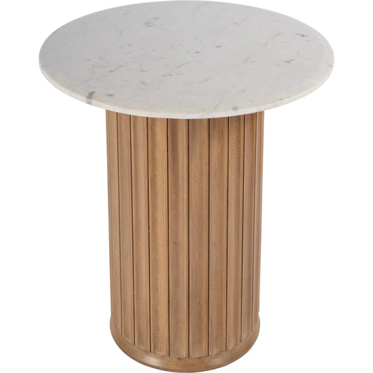 Geneva Side Table by Butler Specialty Company in brown, white. Made from mango, marble, mdf in a unique style.
