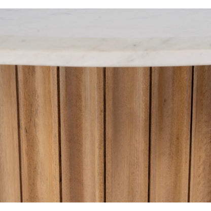 Geneva Side Table by Butler Specialty Company in brown, white. Made from mango, marble, mdf in a unique style.