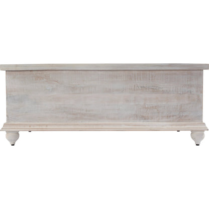 Chipping 6 Drawer Trunk Coffee Table by Butler Specialty Company in white. Made from mango, iron in a traditional style.