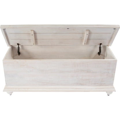 Chipping 6 Drawer Trunk Coffee Table by Butler Specialty Company in white. Made from mango, iron in a traditional style.