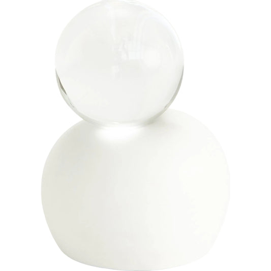 Single Meringue Sculpture by Global Views in white, crystal. Made from plaster, crystal in a unique style.