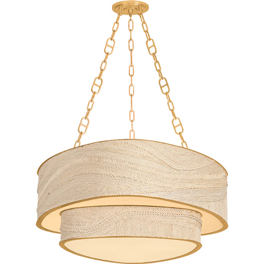 Kiso Chandelier by Corbett in vintage gold leaf. Made from unique in a unique style.