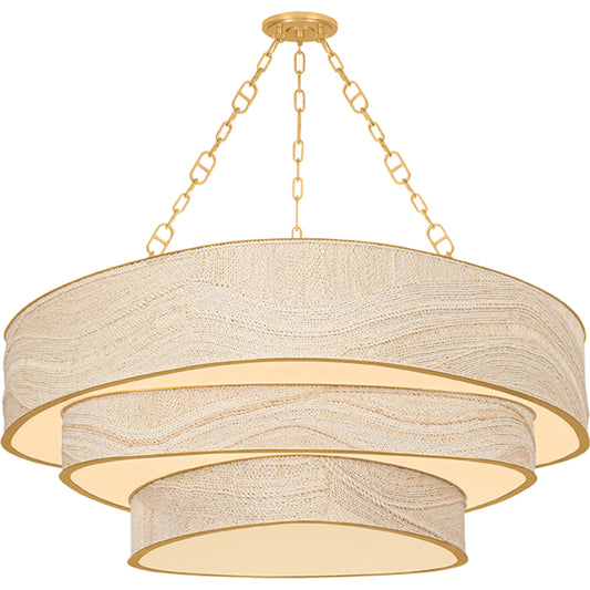 Kiso Chandelier by Corbett in vintage gold leaf. Made from unique in a unique style.