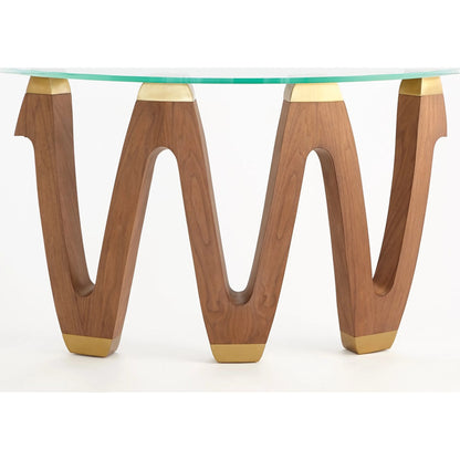 Wave Console by Global Views in natural, red and walnut. Made from unique in a modern style.