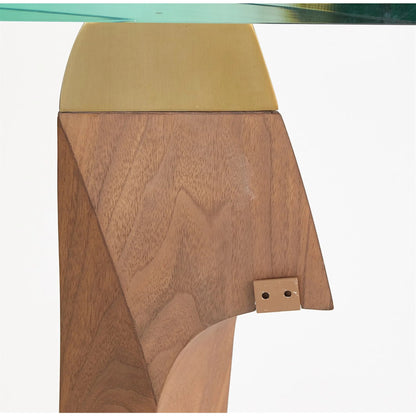 Wave Console by Global Views in natural, red and walnut. Made from unique in a modern style.