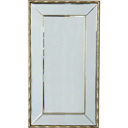 Bamboo Mirror by Global Views in antique brass. Made from mango, mdf in a unique style.
