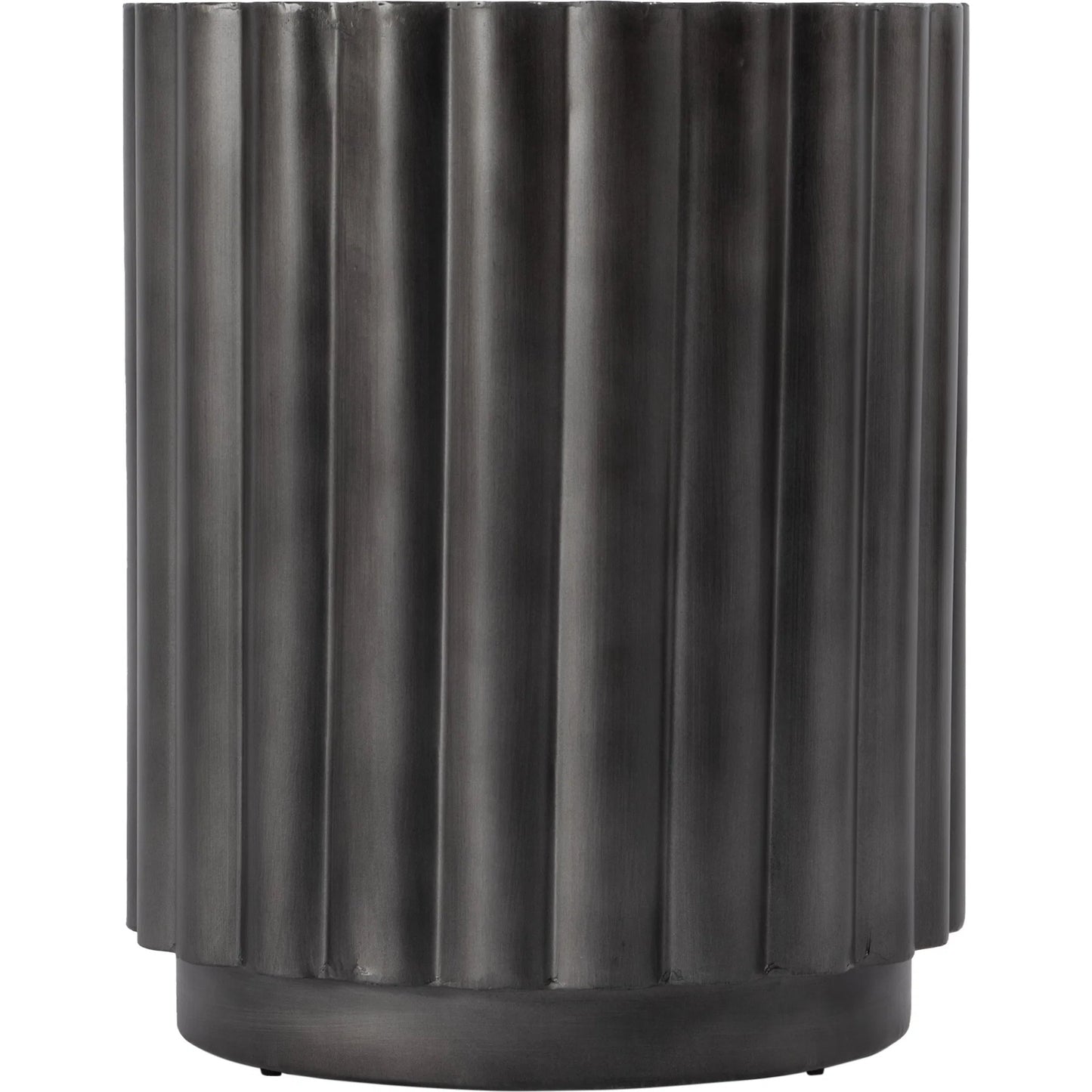 004 SI-2333892 | Closeup | Ava Fluted Side Table by Butler Specialty Company in gray. Made from iron in a modern style.
