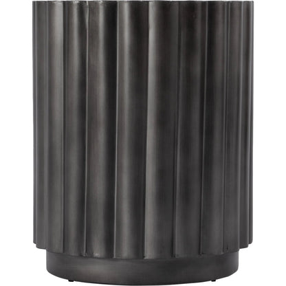 Ava Fluted Side Table by Butler Specialty Company in gray. Made from iron in a modern style.