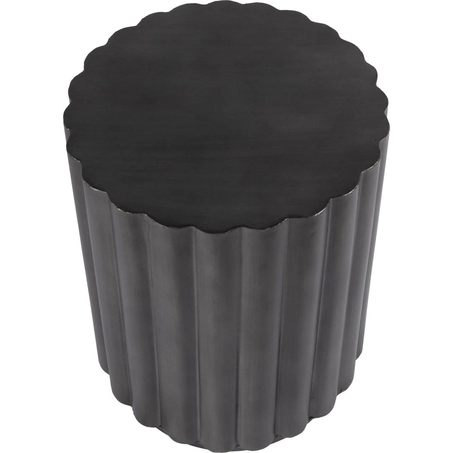 003 SI-2333892 | Additional Silo | Ava Fluted Side Table by Butler Specialty Company in gray. Made from iron in a modern style.
