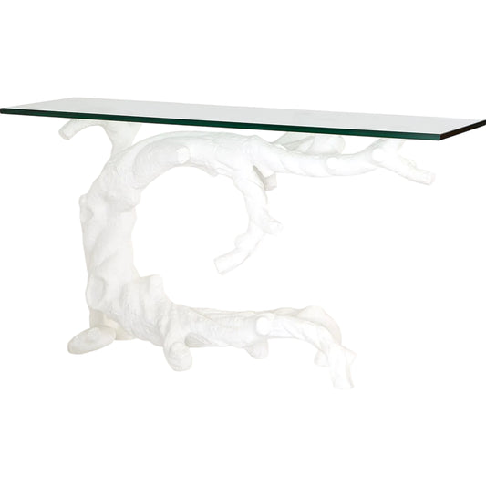 Twisted Juniper Console by Global Views in red and matte white. Made from unique in a unique style.