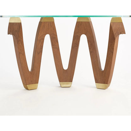 Wave Console by Global Views in natural, red and walnut. Made from unique in a modern style.