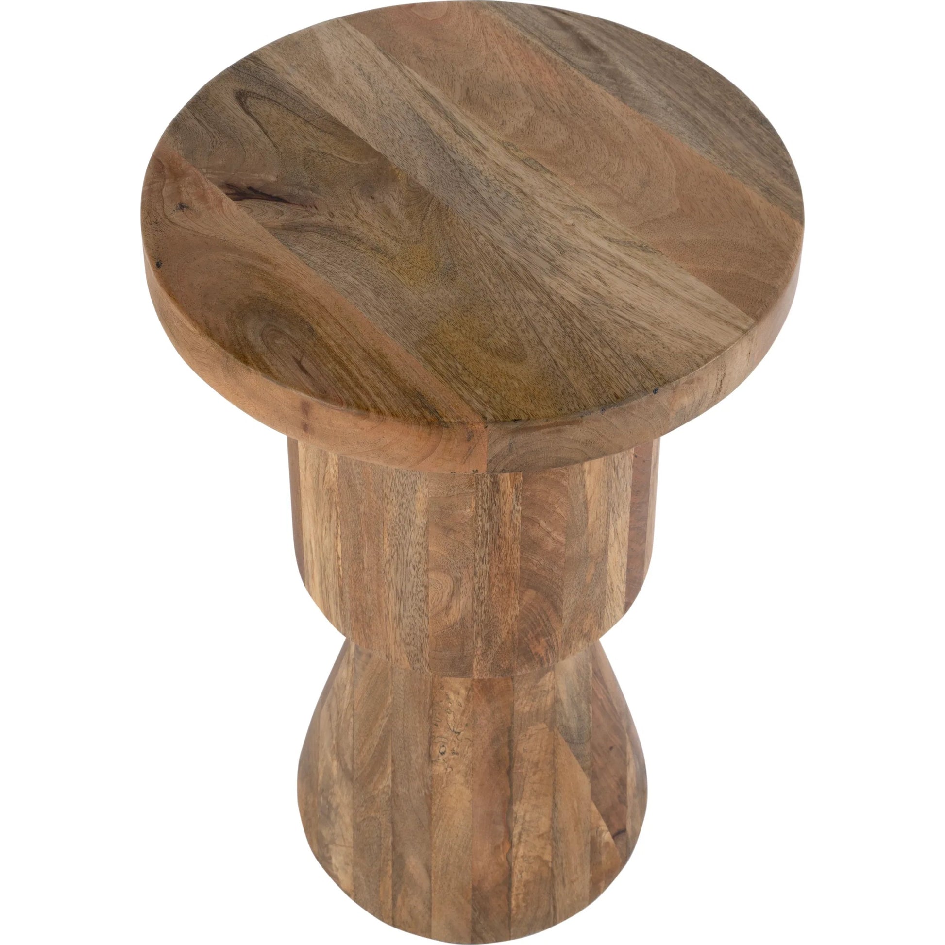 Botswana Abstract Pedestal Base Side Table by Butler Specialty Company in brown. Made from mango solids in a transitional style.