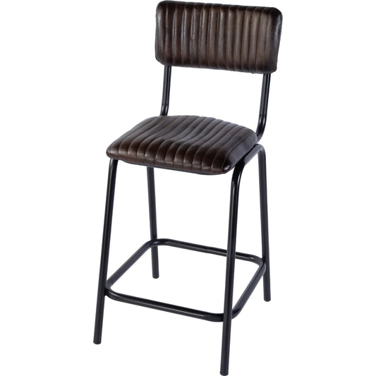 Waylon Bar Stool by Butler Specialty Company in brown leather. Made from iron, leather, engineered wood in a unique style.