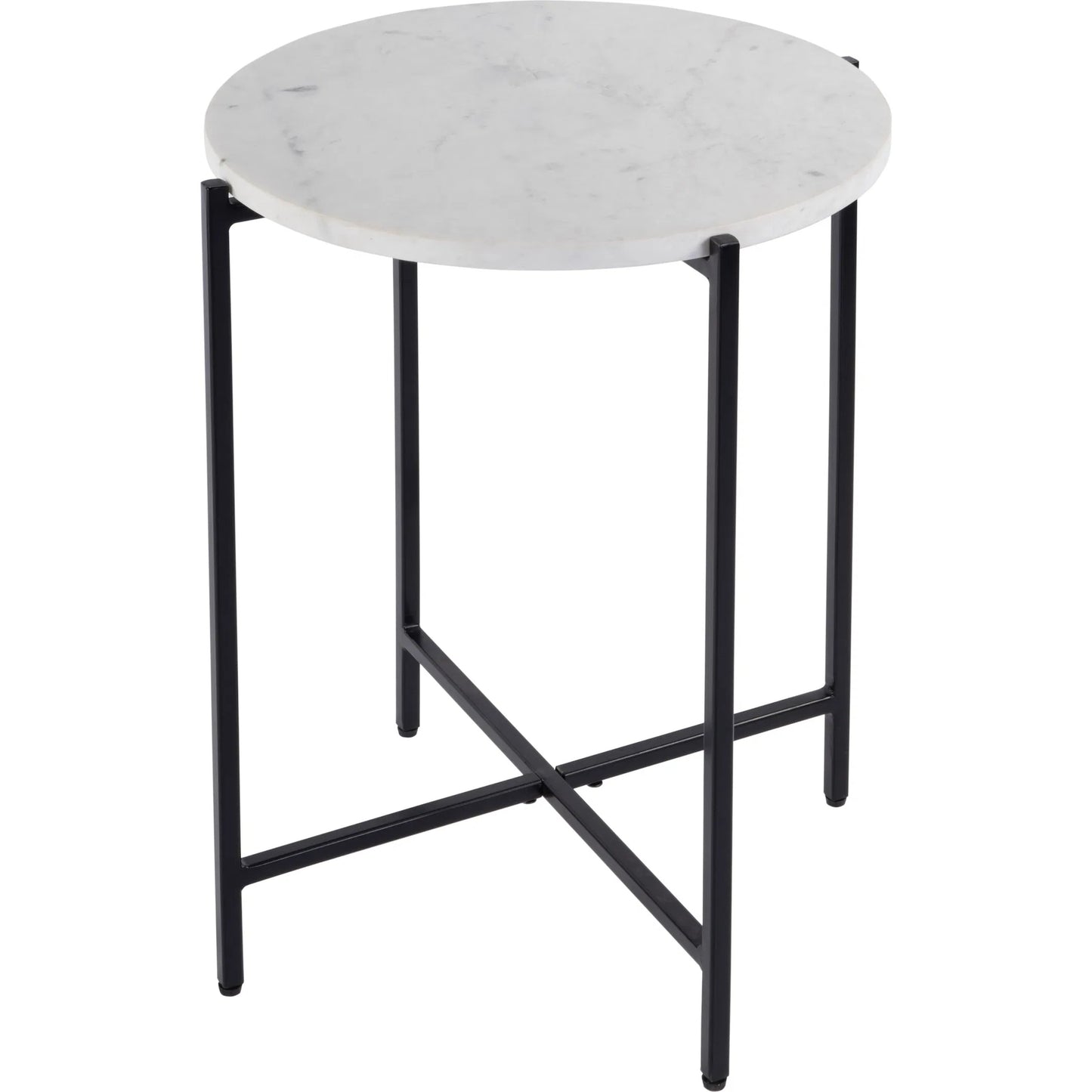 001 SI-2376916 | Primary Silo | Mirabell Round Marble Side Table by Butler Specialty Company in black, white. Made from iron, marble in a unique style.