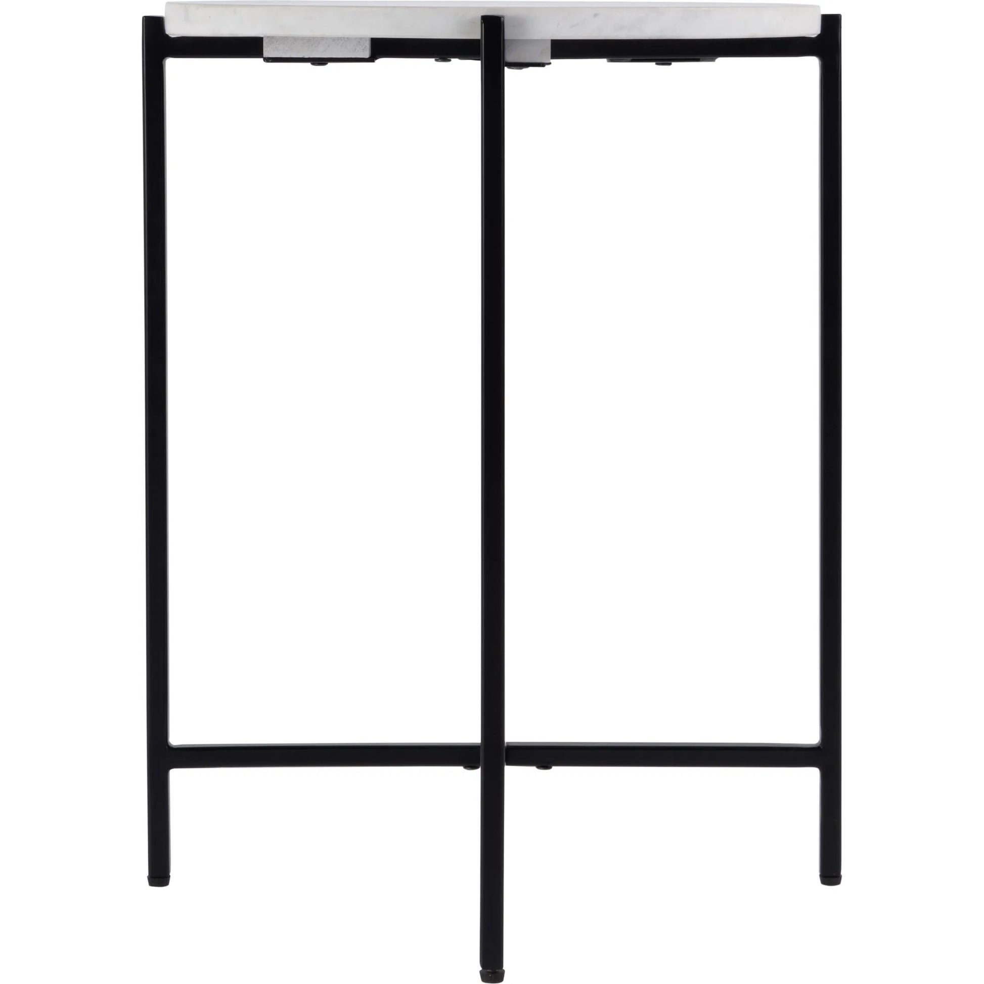 Mirabell Round Marble Side Table by Butler Specialty Company in black, white. Made from iron, marble in a unique style.