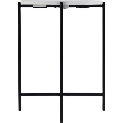 Mirabell Round Marble Side Table by Butler Specialty Company in black, white. Made from iron, marble in a unique style.