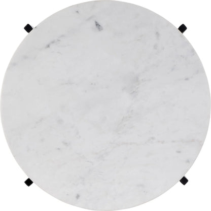 Mirabell Round Marble Side Table by Butler Specialty Company in black, white. Made from iron, marble in a unique style.