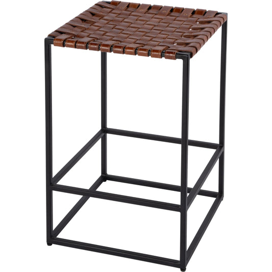 Lowell Leather Backless Counter Stool by Butler Specialty Company in brown. Made from iron, leather in a unique style.