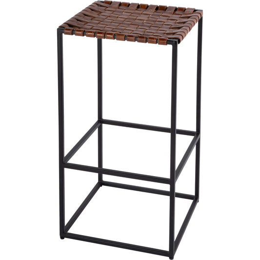 Lowell Leather Backless Bar Stool by Butler Specialty Company in brown. Made from iron, leather in a unique style.