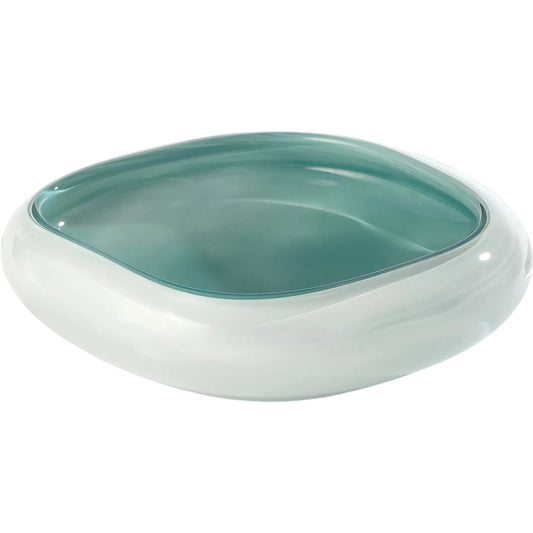 Square Cased Glass Bowl by Global Views in azure. Made from art glass in a unique style.