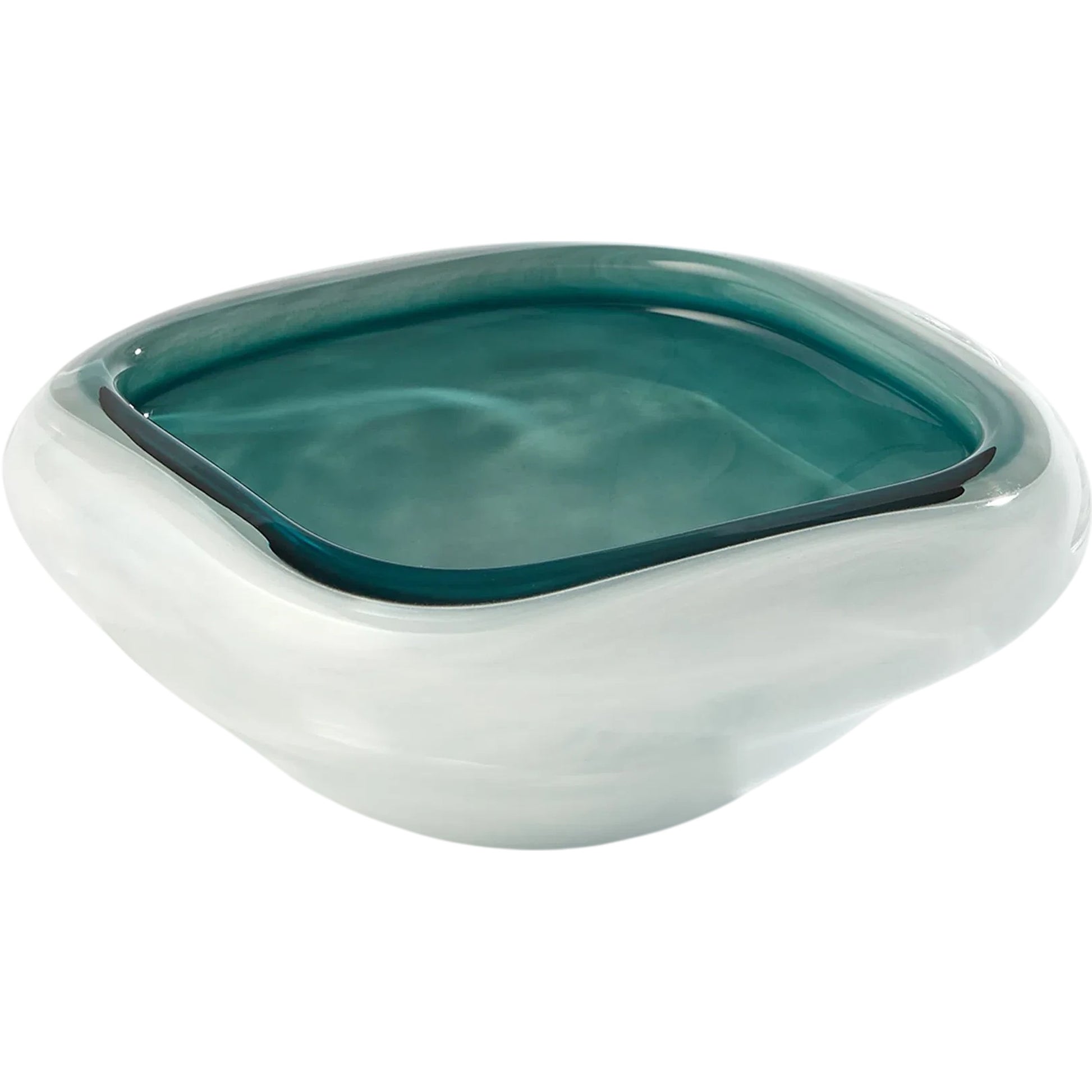 Square Cased Glass Bowl by Global Views in azure. Made from art glass in a eclectic & global style.