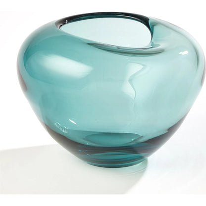 Undulating Vase by Global Views in azure. Made from unique in a unique style.