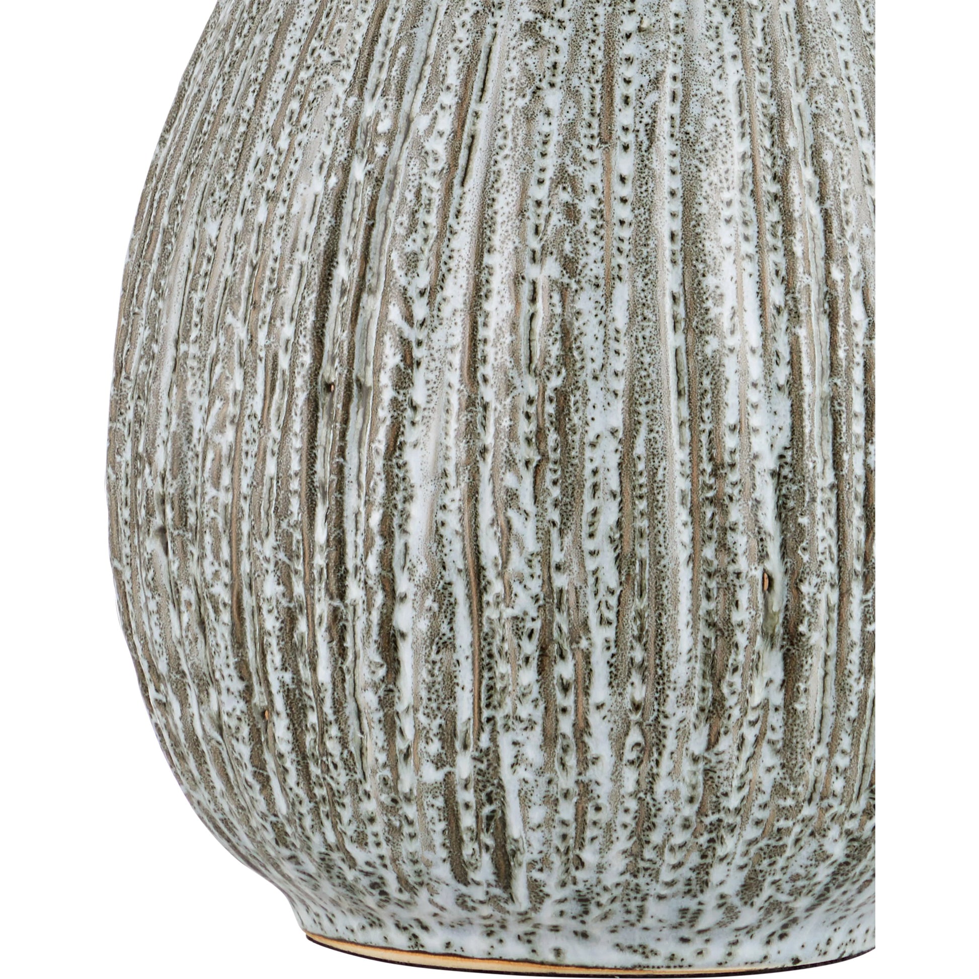 Fidella Table Lamp by Currey and Company in reactive black, white, brushed nickel. Made from ceramic in a modern style.