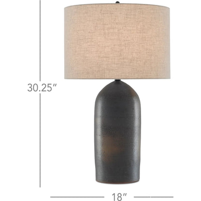 Munby Table Lamp by Currey and Company in rust, iron. Made from ceramic, metal in a rustic style.