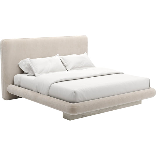 Overlap Upholstered Bed by Caracole. Made from stone in a transitional style.