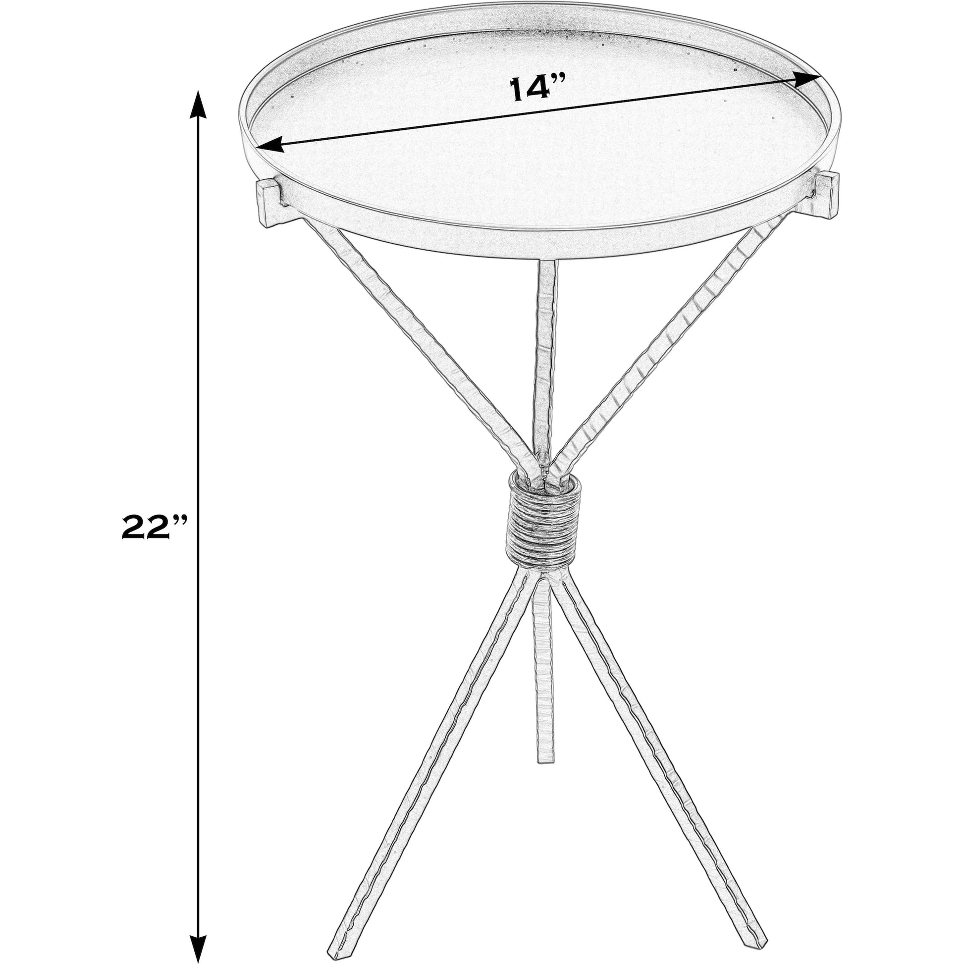 Lucca Side Table by Butler Specialty Company in black. Made from iron, aluminum in a modern style.