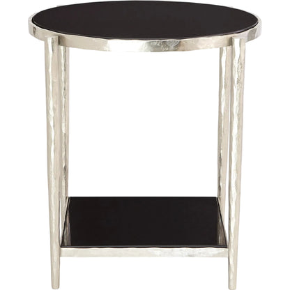 Circle/Square Side Table by Global Views. Made from iron, granite in a modern style.