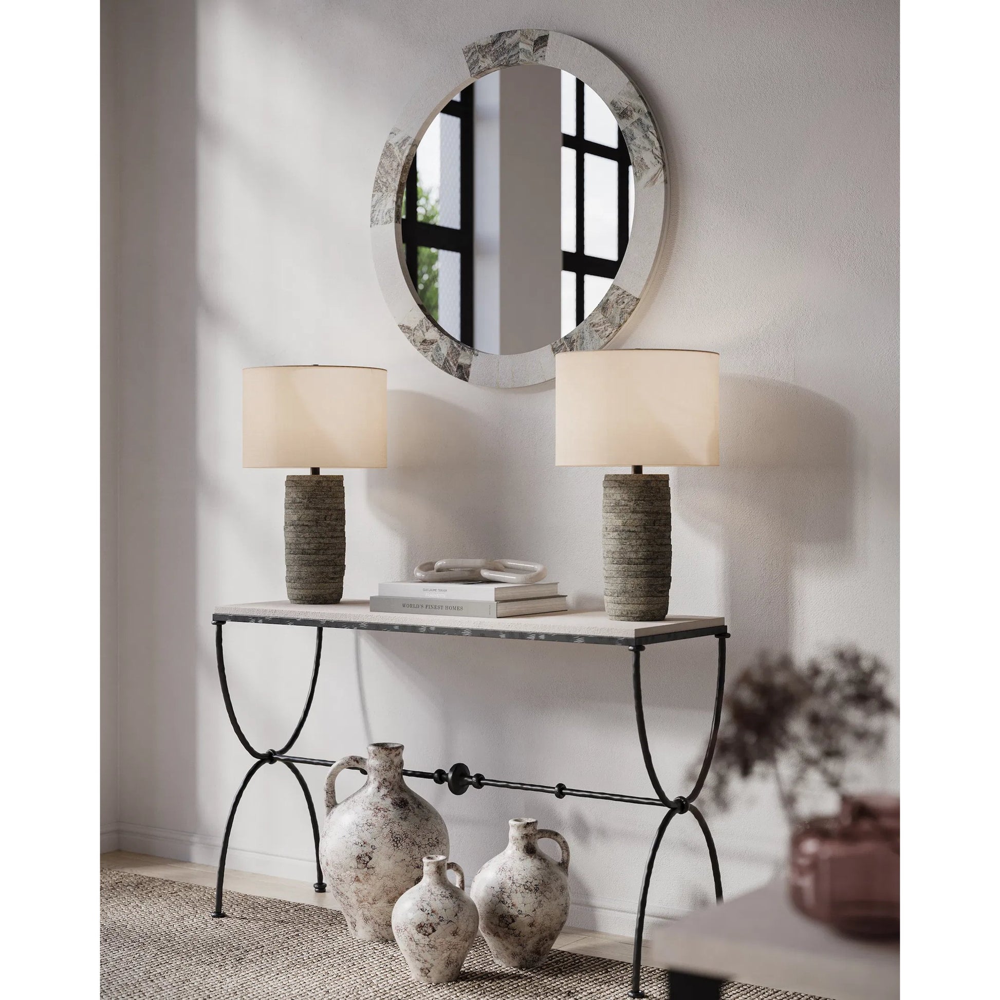 Innkeeper Table Lamp by Currey and Company. Made from terracotta in a eclectic & global style.