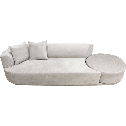 Cielo Sofa by Pasargad Home in beige. Made from polyester fabric in a modern style.