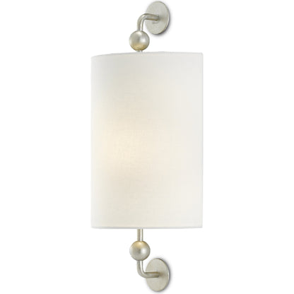 Tavey Wall Sconce by Currey and Company in contemporary gold leaf. Made from wrought iron in a transitional style.