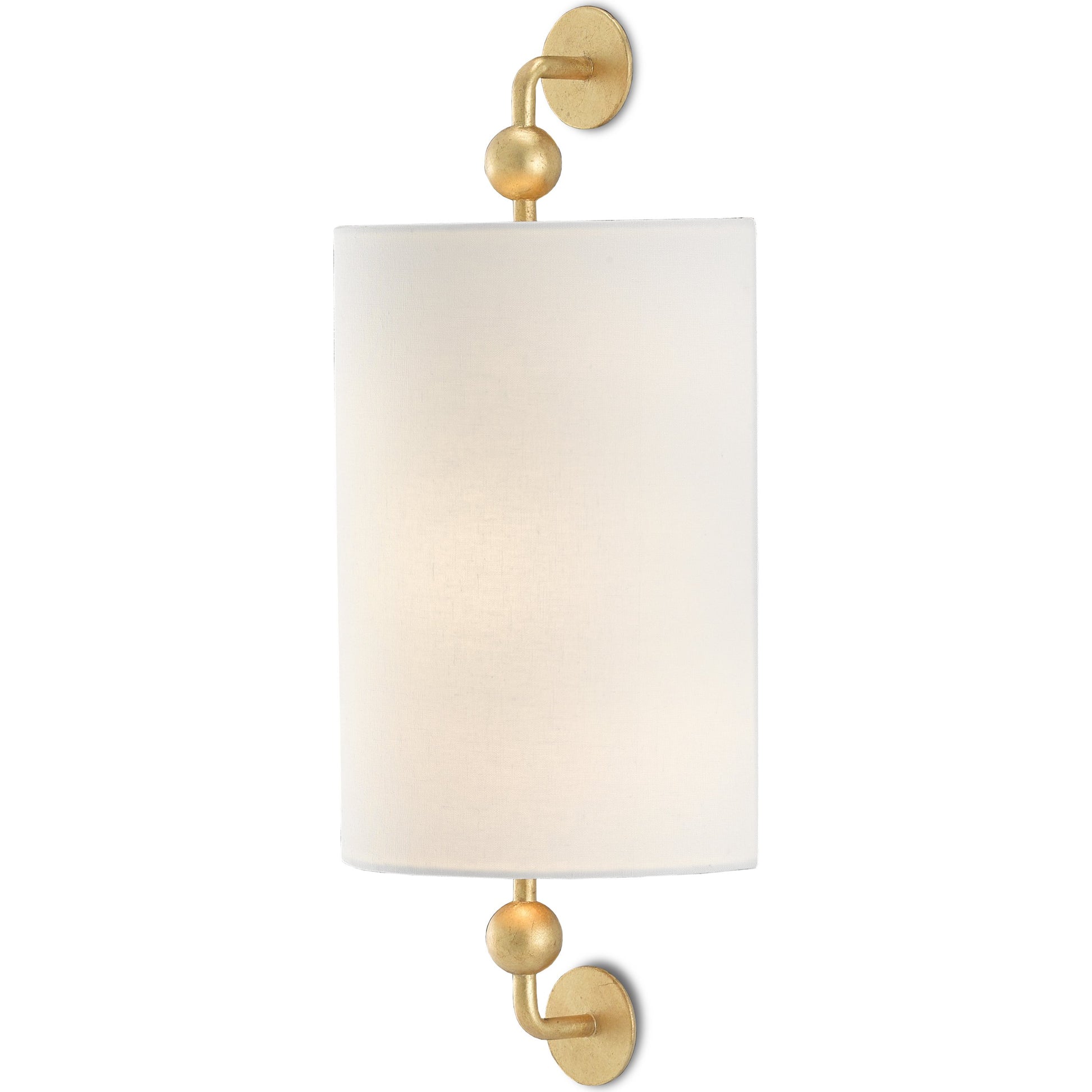 Tavey Wall Sconce by Currey and Company in contemporary gold leaf. Made from wrought iron in a transitional style.