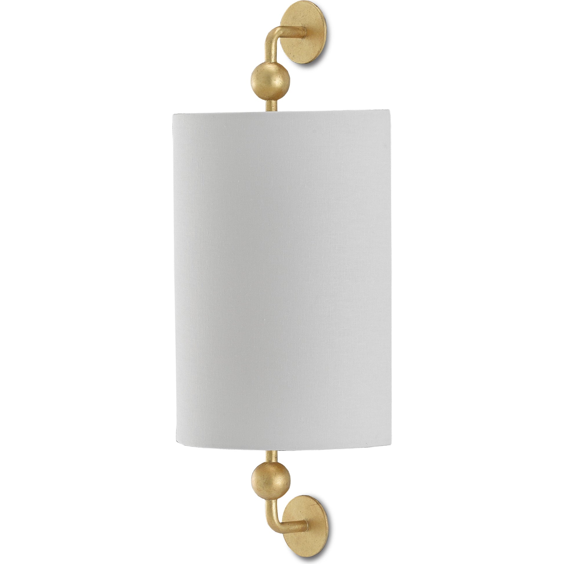 Tavey Wall Sconce by Currey and Company in contemporary gold leaf. Made from wrought iron in a transitional style.