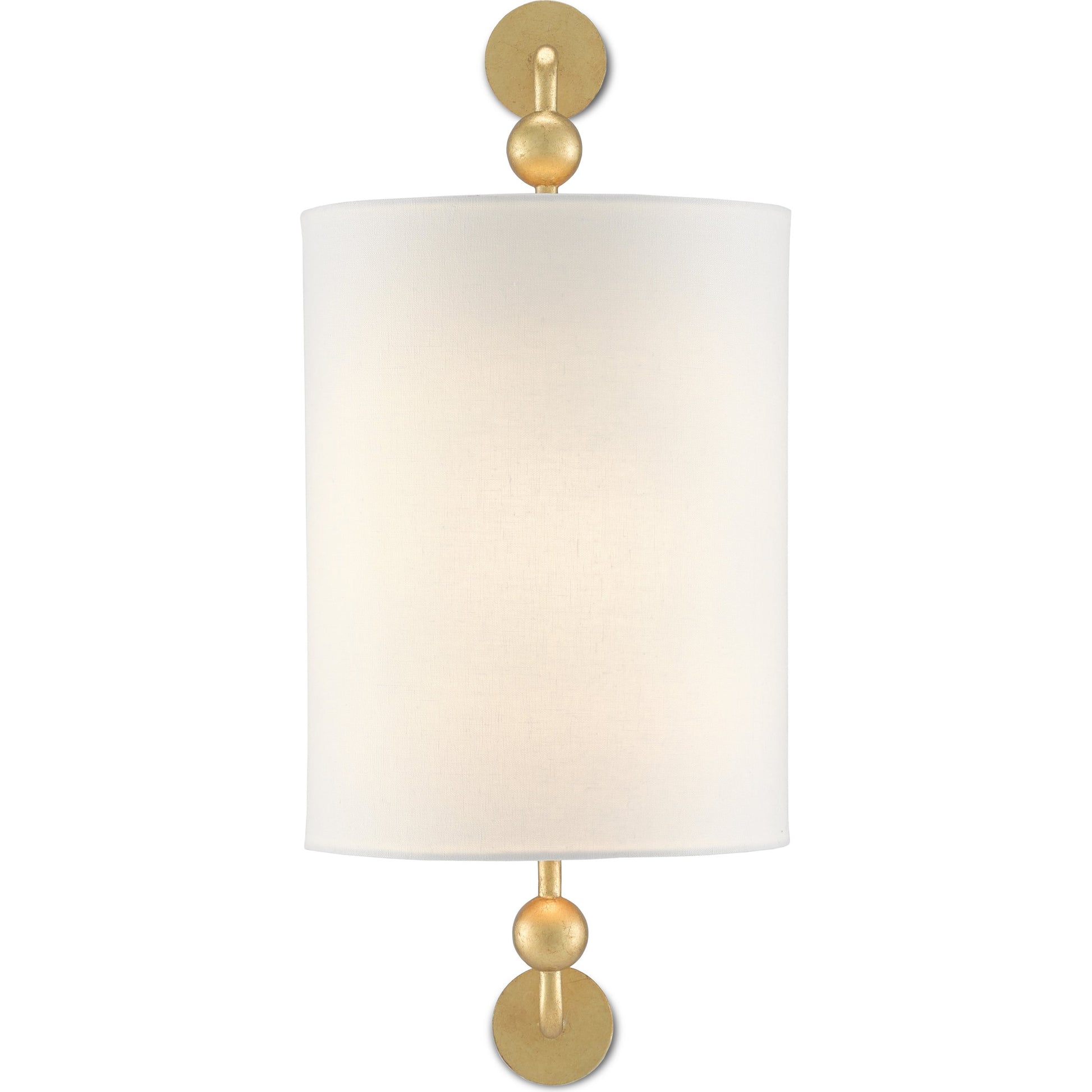 Tavey Wall Sconce by Currey and Company in contemporary gold leaf. Made from wrought iron in a transitional style.