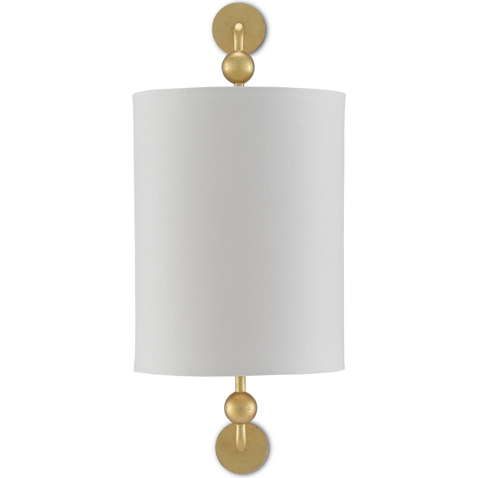 Tavey Wall Sconce by Currey and Company in contemporary gold leaf. Made from wrought iron in a transitional style.